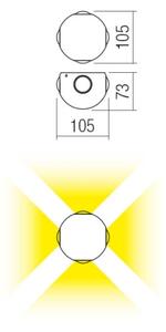 Aplică LED de exterior Redo 90500 MILESTONE 4xLED/3W/230V IP54 antracit