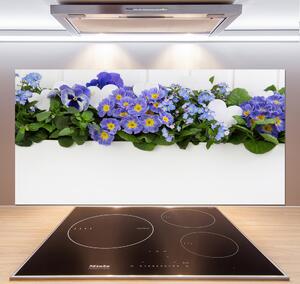 Sticlă printata bucătărie flori albastre