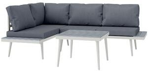 Outsunny Set Mobilier de Grădină din 3 Piese cu 2 Canapele cu Spătar Reglabil în 5 Poziții și Măsuță, 139x63x65 cm, Gri | Aosom Romania