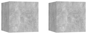 Noptiere, 2 buc., gri beton, 30,5x30x30 cm, PAL