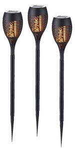 JUST LIGHT. 19106-18-3 - Set 3x LED lampă solară FACKEL LED/0,24W/1,2V negru