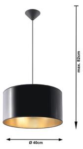 Lustră pe cablu LUXOR 40 1xE27/60W/230V auriu/negru