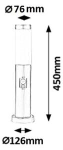 Lampă de exterior cu senzor INOX TORCH 1xE27/25W IP44 Rabalux 8267