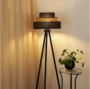 Brilagi - Lampă de podea DAKOTA LUNETA 1xE27/15W/230V negru/ratan