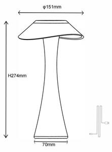 Lampă LED reîncărcabilă dimabilă de masă Globo 21025C AMBRA LED/2,5W/3,7V 2700K/4500K/6500K alb