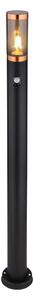 Lampă de exterior cu senzor Globo 3159BCS BOSTON 1xE27/15W/230V IP44 110 cm negru/cupru