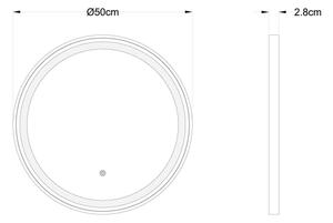 Oglindă LED dimabilă cu funcție de retroiluminare Globo 84035 RIVAS LED/10W/230V d. 50 cm