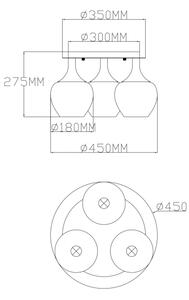 Plafonieră Globo 15548-3DK MAXY 3xE27/40W/230V antracit
