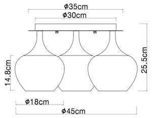Plafonieră Globo 15548-3DW MAXY 3xE27/40W/230V alb