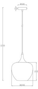 Lustră pe cablu Globo 15548HK MAXY 1xE27/60W/230V d. 24 cm antracit