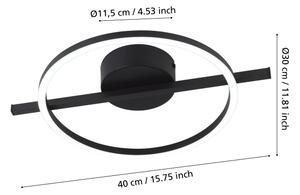 Plafonieră LED dimabilă Eglo 901113 AMANDOLO LED/17W/230V negru + telecomandă