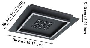 Plafonieră LED dimabilă Eglo 901192 BALAZOTE LED/21,4W/230V negru + telecomandă