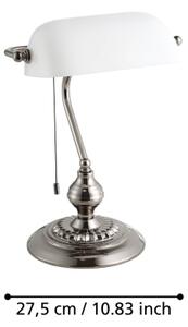 Lampă de masă Eglo 901019 BANKER 1xE27/60W/230V alb/crom lucios
