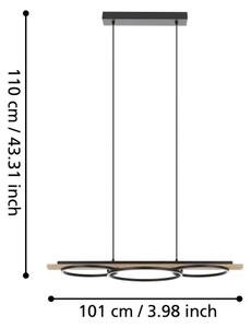 Eglo 901714-LED Lustră reglabilă BOYAL 2xLED/12,5W/230V+LED/15,5W bej/negru