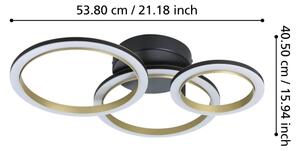 Plafonieră LED dimabilă Eglo 901224 CALLIERA LED/20W/230V negru/auriu