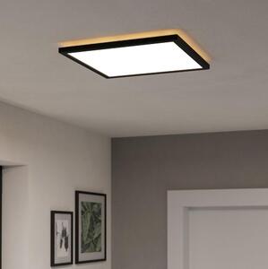 Plafonieră LED dimabilă de exterior Eglo 901456 ROVITO-R 17,6W/230V 39x39cm IP44 negru + telecomandă
