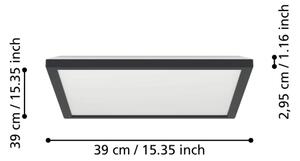 Plafonieră LED dimabilă de exterior Eglo 901456 ROVITO-R 17,6W/230V 39x39cm IP44 negru + telecomandă
