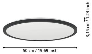 Plafonieră LED RGBW dimabilă de exterior Eglo 901465 ROVITO-Z 16,8W/230V d. 50 cm IP44 negru