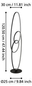 Lampadar LED Eglo 901015 GIANELLA LED/38W/230V 3000K negru