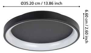 Plafonieră LED dimabilă Eglo 901251 LORETELLO LED/12W/230V negru + telecomandă