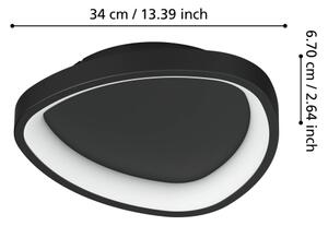 Plafonieră LED dimabilă Eglo 901584 LORETELLO LED/12W/230V negru + telecomandă