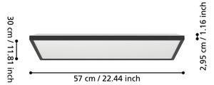 Plafonieră LED RGBW dimabilă de exterior Eglo 901469 ROVITO-Z 17,2W/230V 30x57 cm IP44 negru