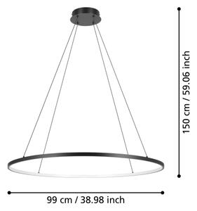 Lustră LED dimabilă pe cablu Eglo 901637 PARRUTA LED/40W/230V negru + telecomandă