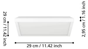 Plafonieră LED RGBW dimabilă de exterior Eglo 901474 ROVITO-Z 13,4W/230V 29x29cm IP44 alb