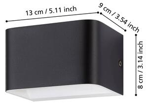 Aplică LED Eglo 901016 SANIA LED/6W/230V 3000K negru