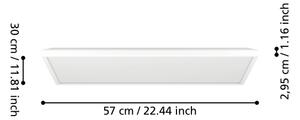 Plafonieră LED RGBW dimabilă de exterior Eglo 901477 ROVITO-Z 17,2W/230V 30x57 cm IP44 alb
