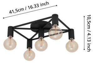 Plafonieră Eglo 43721 SPEKE 5xE27/40W/230V negru