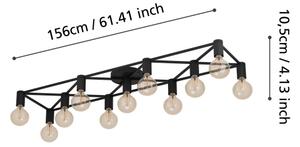 Plafonieră Eglo 43722 SPEKE 11xE27/40W/230V negru