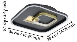 Eglo 901245 - Plafonieră LED TIRIOLO LED/16,2W/230V+LED/9,2W negru/auriu