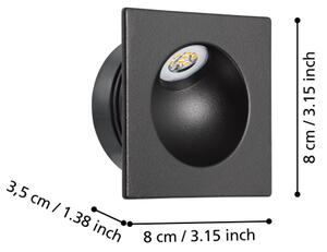 Corp de iluminat LED pentru scări Eglo 900251 ZARATE LED/2W/230V 3000K negru