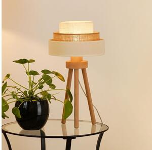 Brilagi - Lampă de masă DENVER LUNETA 1xE27/15W/230V bej/maro/crem