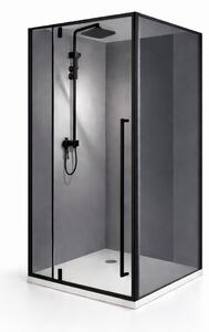 Cabina dus HYDRA 90x90 patrata, geam fumuriu securizat 6 mm, profil negru mat