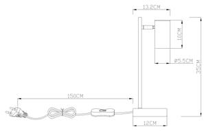 Lampă de masă Globo 57911TS ROBBY 1xGU10/5W/230V gri/antracit