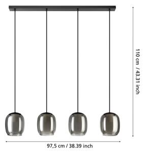 Lustră pe cablu Eglo 901193 CIAMPINO 4xE27/28W/230V gri