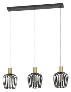 Lustră pe cablu Eglo 901037 EMPOLI 3xE27/40W/230V negru/auriu