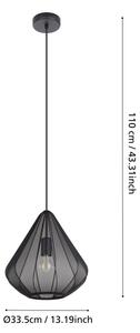 Lustră pe cablu Eglo 43994 1xE27/40W/230V d. 33,5 cm negru