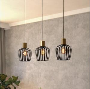 Lustră pe cablu Eglo 901037 EMPOLI 3xE27/40W/230V negru/auriu