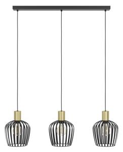 Lustră pe cablu Eglo 901037 EMPOLI 3xE27/40W/230V negru/auriu