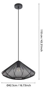 Lustră pe cablu Eglo 43995 DOLWEN 1xE27/40W/230V d. 42,5 cm negru