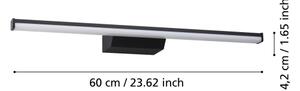 Aplică LED RGBW dimabilă pentru baie 901287 REGELLO-Z 12W/230V IP44 negru