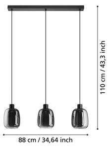 Lustră LED RGBW dimabilă pe cablu Eglo 901121 MOLOCHIO-Z 3xLED/3,7W/230V gri