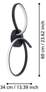 Plafonieră LED Eglo 901266 SERPINS LED/21W/230V 3000K negru