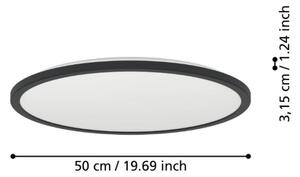 Plafonieră LED dimabilă de exterior Eglo 901455 ROVITO-R 16,8W/230V d. 50 cm IP44 negru + telecomandă