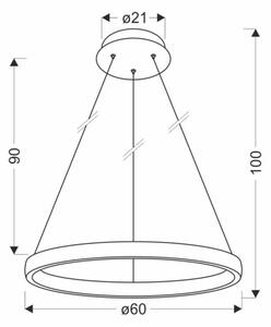 Lustră LED pe cablu HASHIM LED/34W/230V d. 60 cm cupru