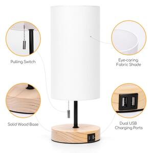 Aigostar - Lampă de birou cu port USB 1xE27/40W/230V negru/crem