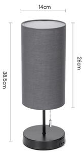 Lampă de masă cu USB Aigostar 1xE27/40W/230V negru